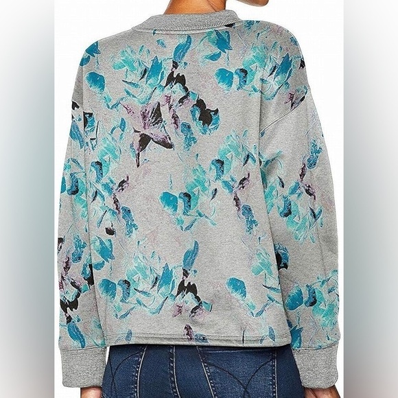 Calvin Klein Jeans Gray/Blue/Purple floral pullover - Picture 2 of 10